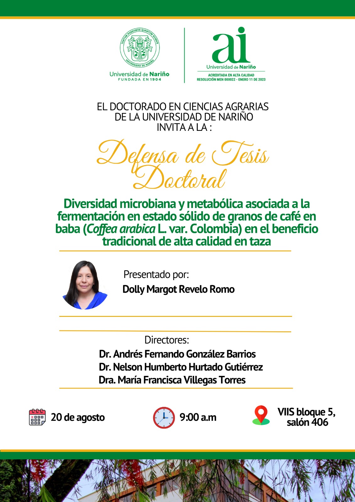 Defensa de tesis doctoral – Dolly Margot Revelo Romo